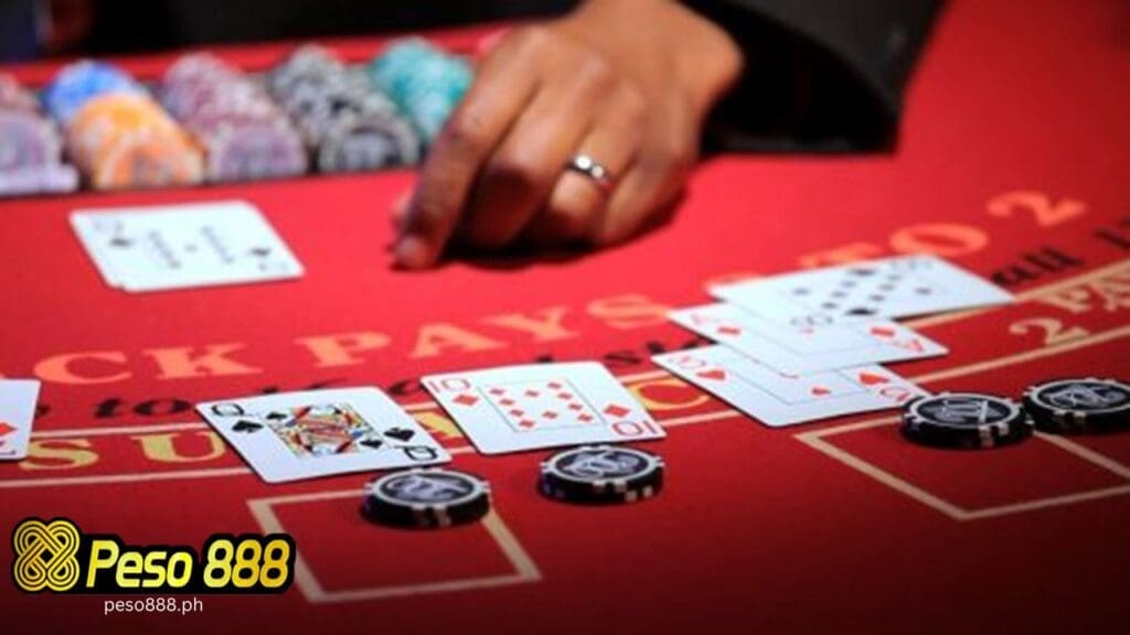 a blackjack table game