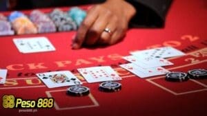 a blackjack table game