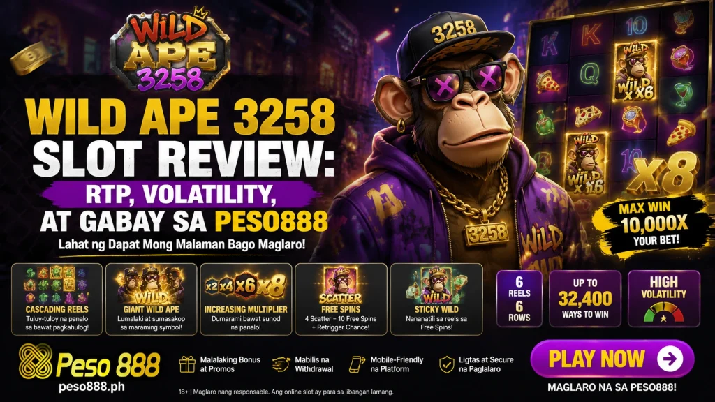 Wild Ape 3258 Slot Review: RTP, Volatility, at Gabay sa Peso888